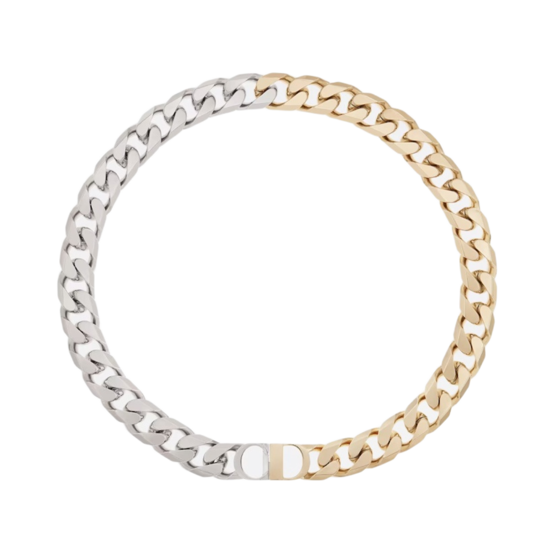 디올 CD 아이콘 체인 링크 네클리스 실버 골드 피니쉬 브래스(Dior CD Icon Chain Link Necklace Silver Gold Finish Brass) - 1
