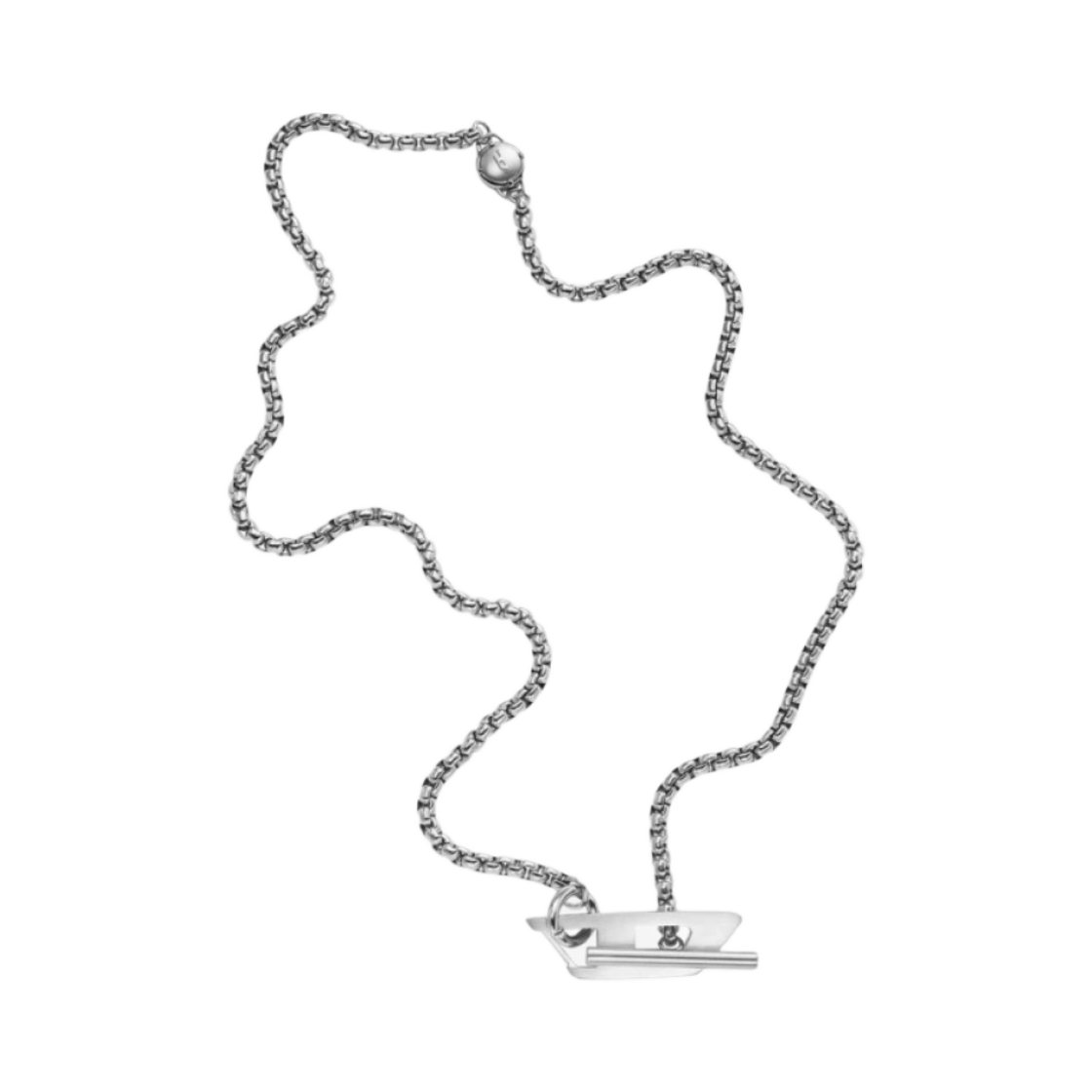 디젤 Dx1477 스테인리스 스틸 체인 네클리스 실버(Diesel Dx1477 Stainless Steel Chain Necklace Silver)