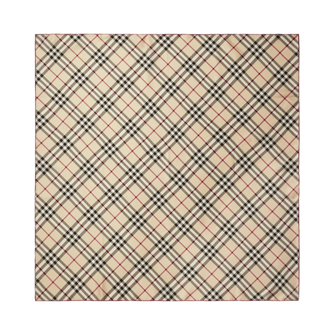 8095223 Burberry Check Silk Scarf Stone