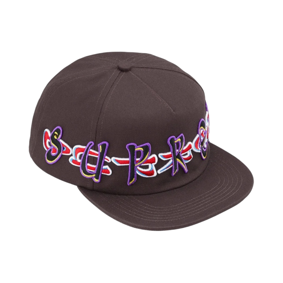 슈프림 AOI 스펠아웃 5-패널 캡 다크 브라운 - 23FW(Supreme AOI Spellout 5-Panel Dark Brown - 23FW) - 2