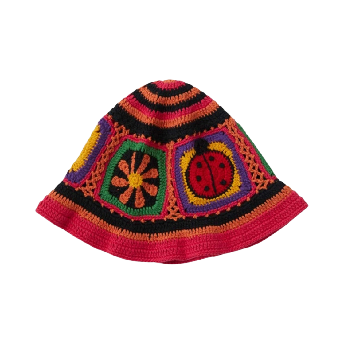 (W) 히스테릭 글래머 HG 스퀘어 핸드 니티드 버킷햇 블랙((W) Hysteric Glamour HG Square Hand Knitted Bucket Hat Black) - 2