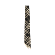 Burberry Skinny Check Silk Scarf Black Calico