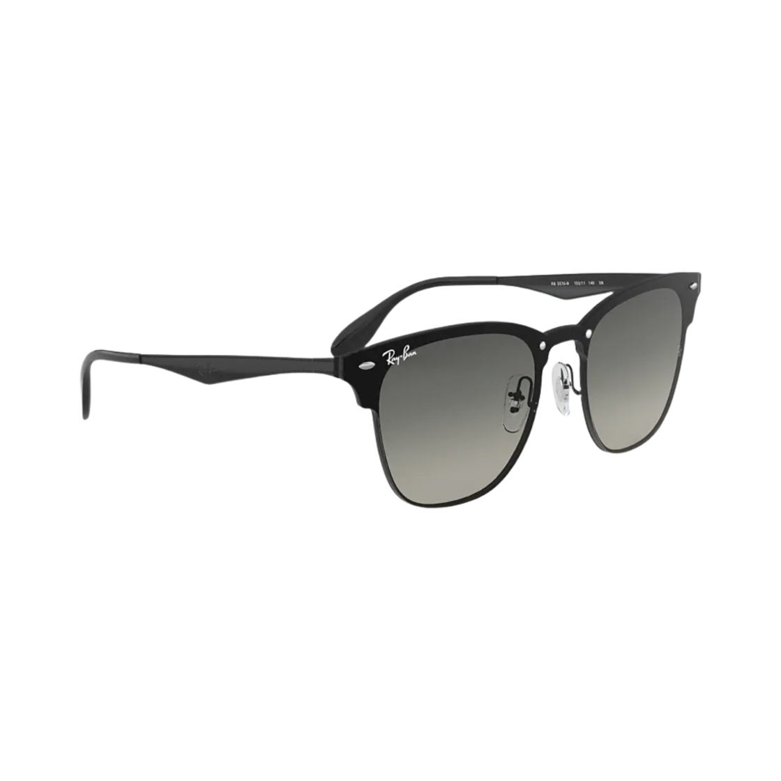 RB3576N-153/11 Ray-Ban Blaze Clubmaster Matte Black Frame Grey Flat Lenses - #3