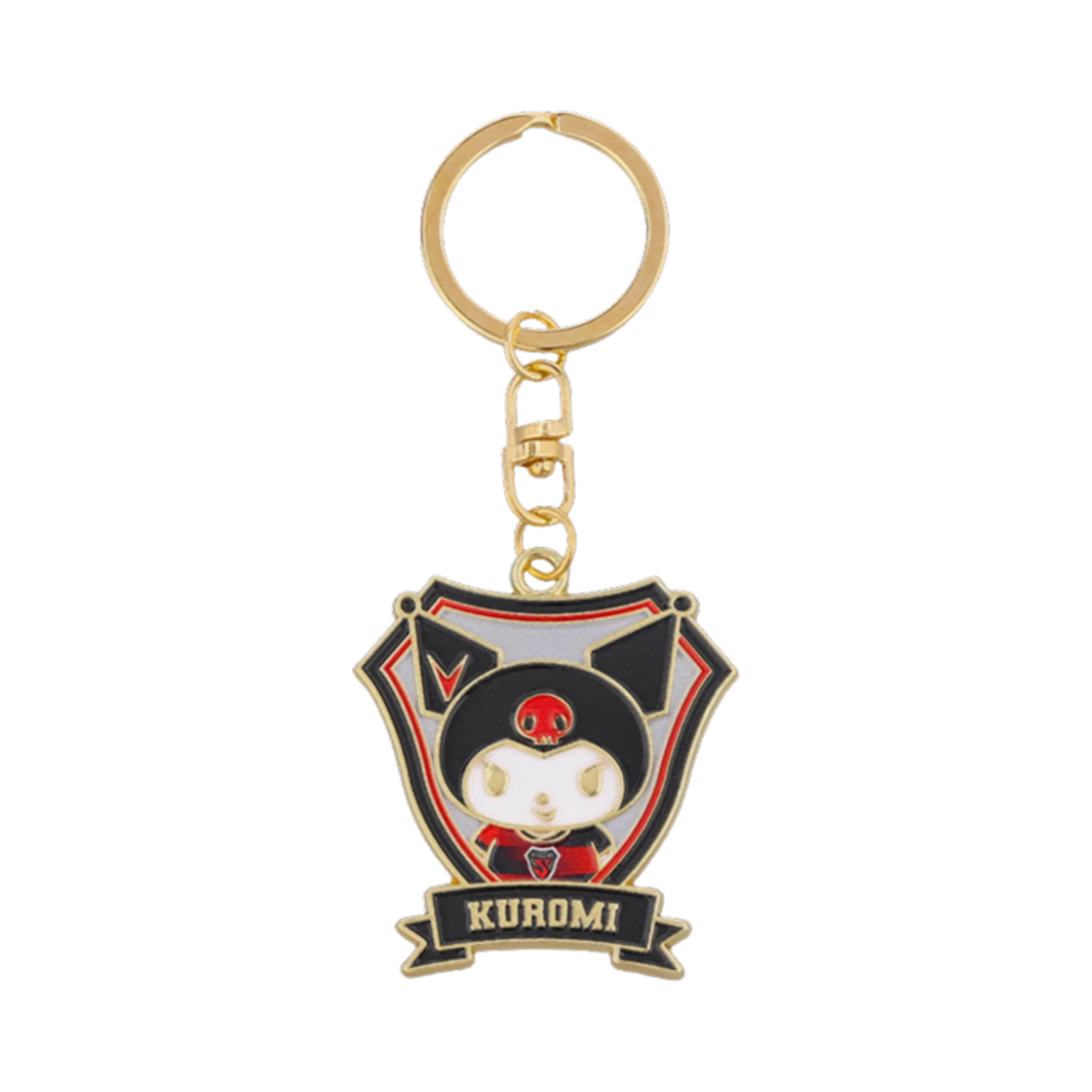 K 리그 x 산리오 캐릭터즈 2025 메탈 키링 쿠로미 포항 스틸러스 골드 블랙(K League x Sanrio Characters 2025 Metal Keyring Kuromi Pohang Steelers Gold Black)