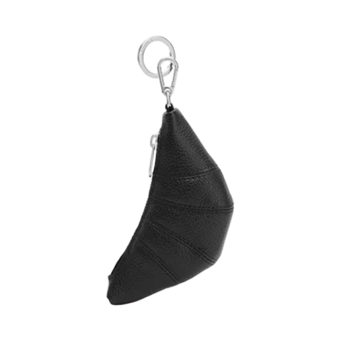 SL0082-LL0018-999 Lemaire Mini Croissant Key Holder Soft Grained Leather Black