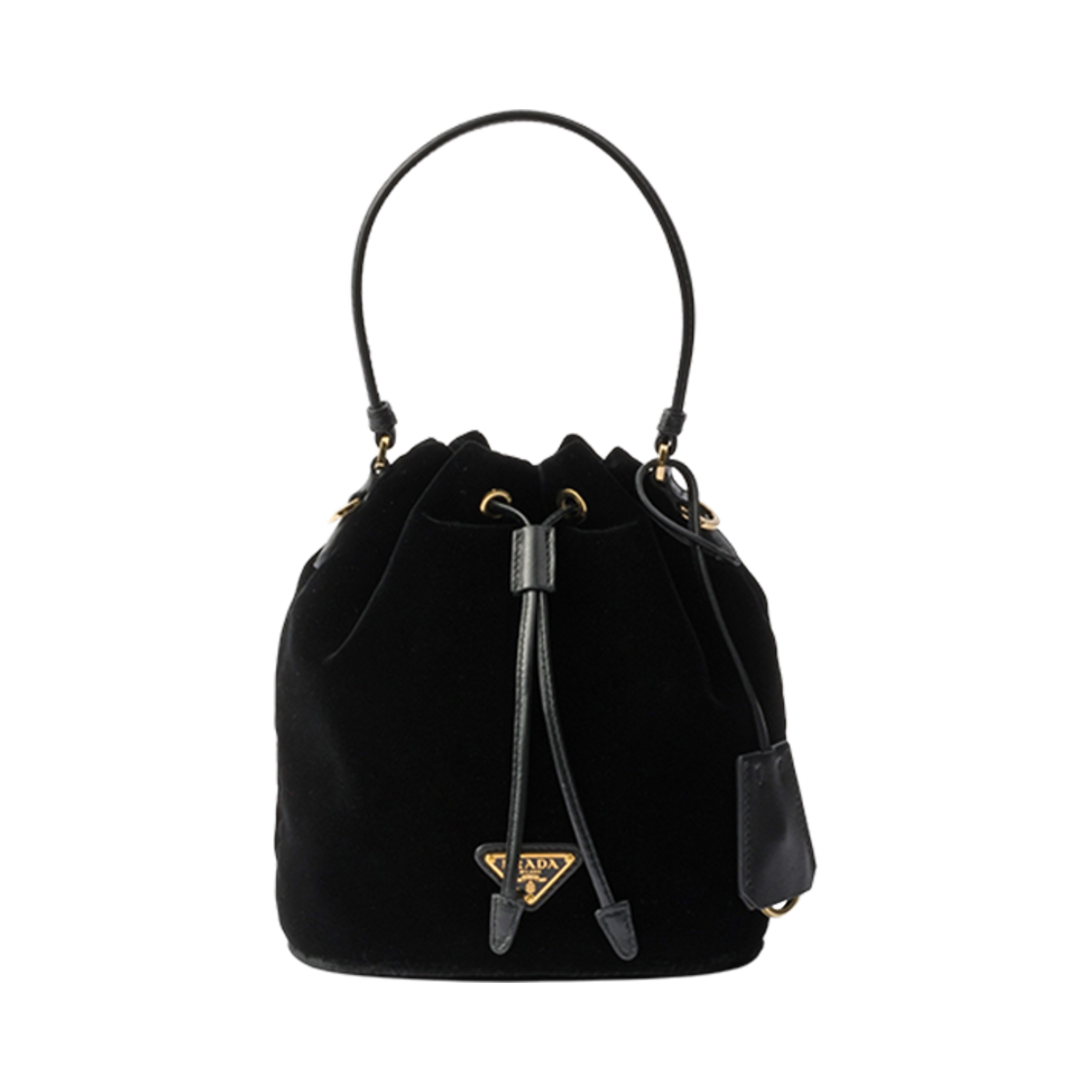 1BE067-2C7Q-F0002 Prada Velvet Mini-Bag with Nappa Leather Details Black