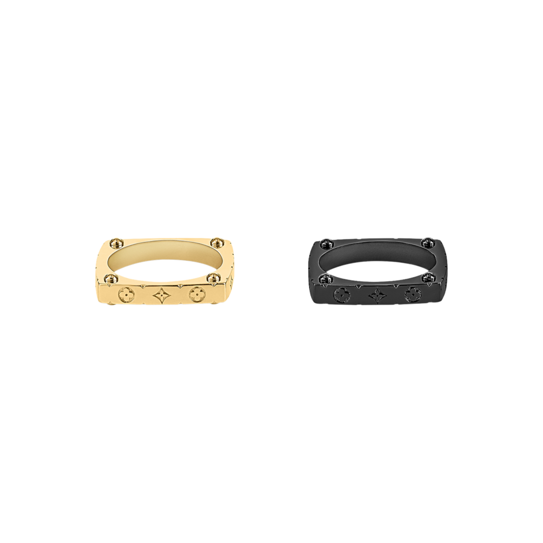 루이비통 모노그램 볼드 링 실버 골드 (2개 세트)(Louis Vuitton Monogram Bold Ring Silver Gold (Set of 2))