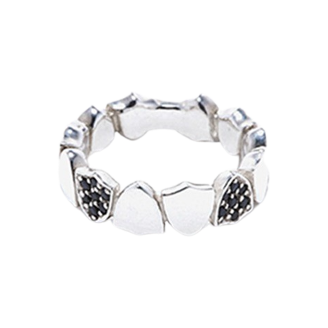 스쿠도 시그니처 컬러 스톤 방패 링 스피넬 블랙