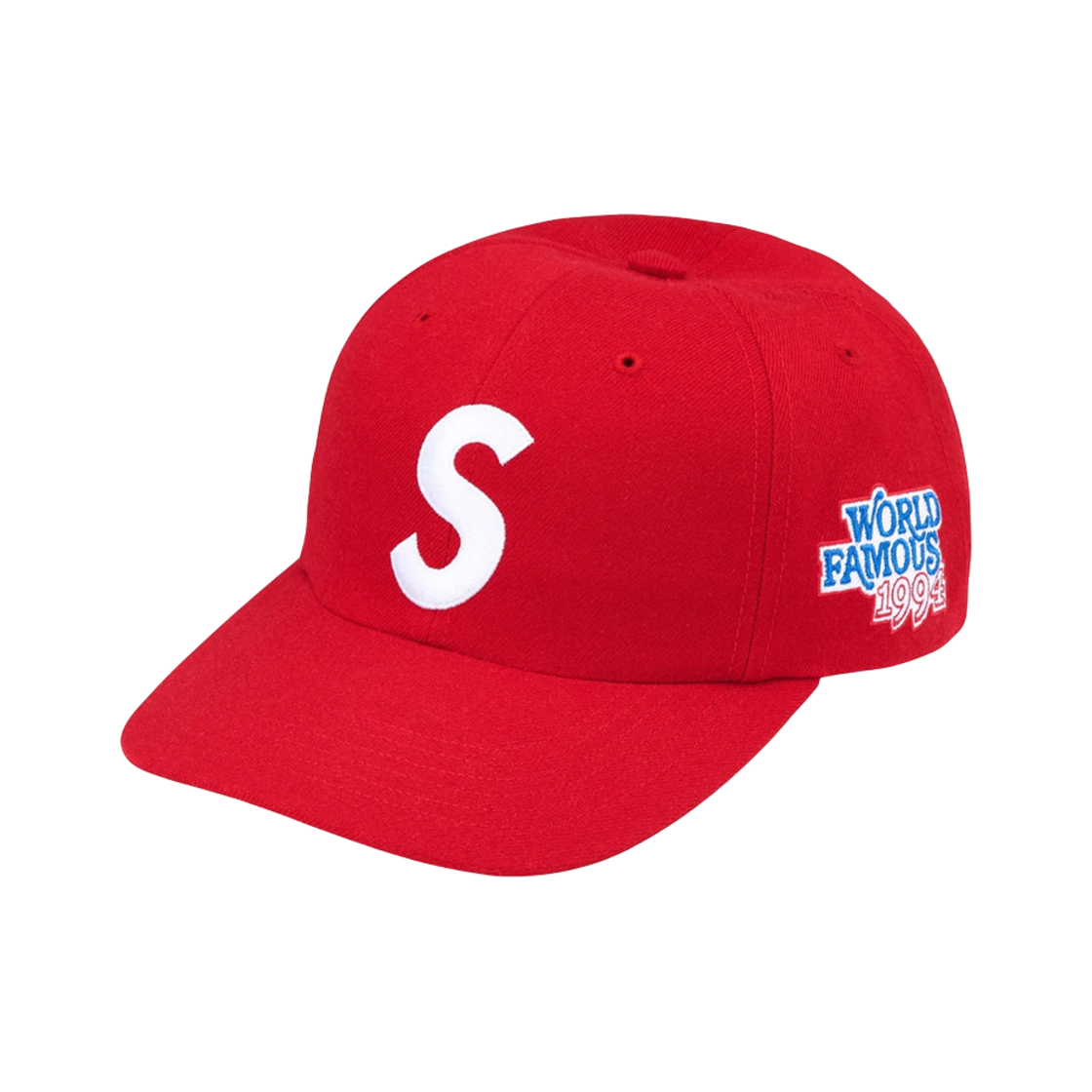 슈프림 월드 페이머스 S 로고 6-패널 레드 - 25SS(Supreme World Famous S Logo 6-Panel Red - 25SS)