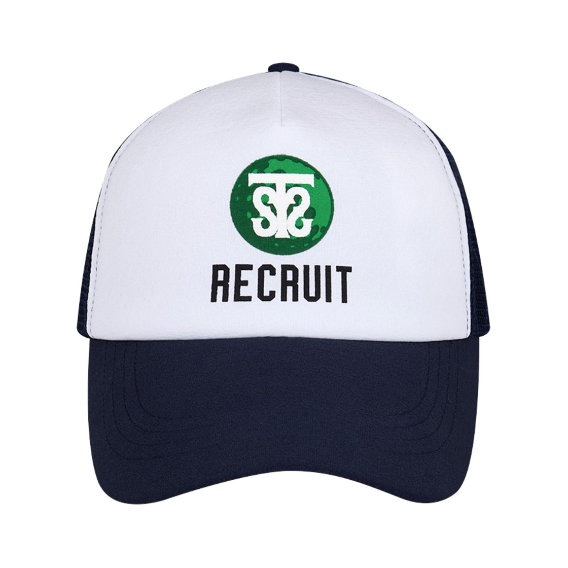 saf00591 Safarispot Rec Ruit Golf Club Mesh Ball Cap - White/Navy