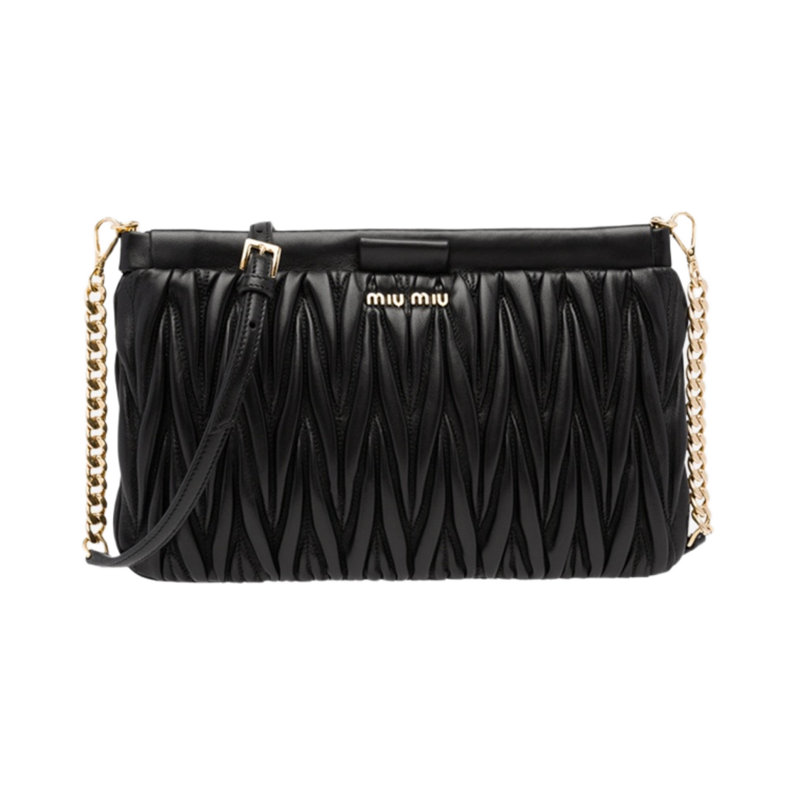 미우 미우 마테라쎄 가죽 클러치 블랙(Miu Miu Matelasse Leather Clutch Black) - 1
