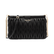 Miu Miu Matelasse Leather Clutch Black
