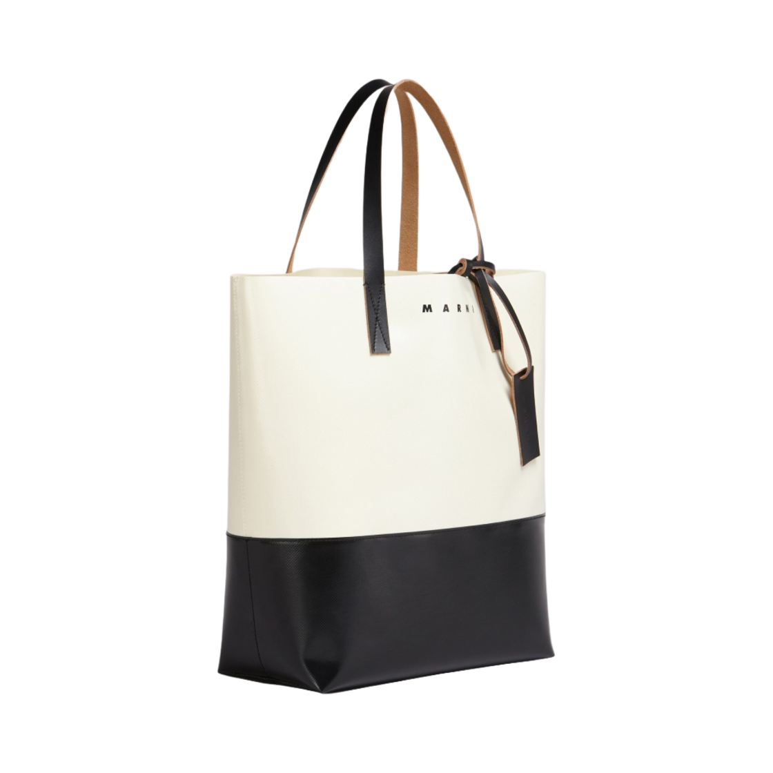 마르니 트리베카 쇼핑백 실크화이트 블랙(Marni Tribeca Shopping Bag Silkwhite Black) - 2