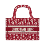 Dior Mini Book Tote Burgundy Dior Oblique Embroidery