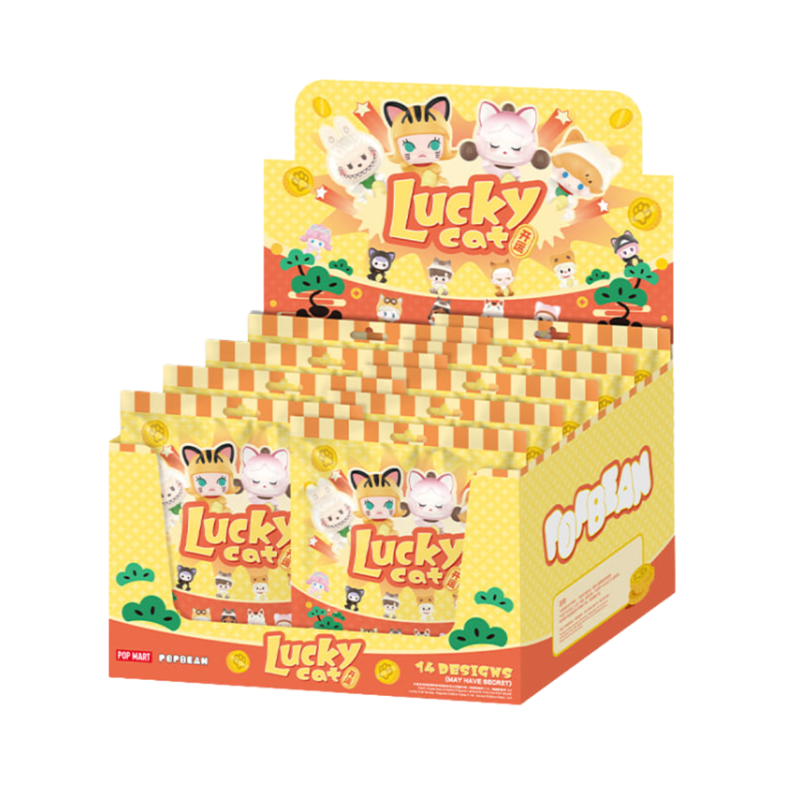 팝마트 팝빈 럭키 캣 시리즈 미개봉 랜덤박스 (14개입)(Pop Mart Popbean Lucky Cat Series Sealed Case (14 Blind Boxes))