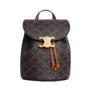 Celine Backpack Bonnie in Triomphe Canvas and Calfskin Tan