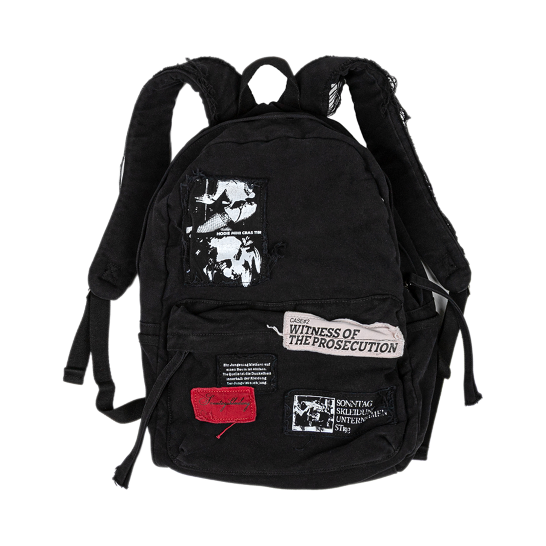 선데이오프클럽 빈티지 패치스 백팩 워시드 블랙