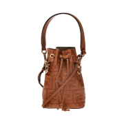 Fendi Mon Tresor FF Motif Leather Mini Bag Brown