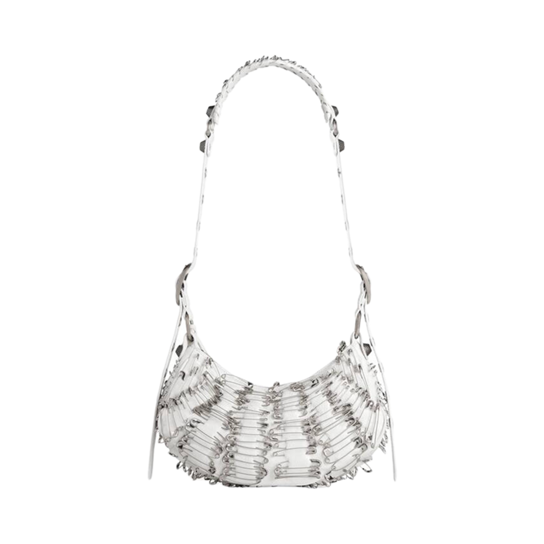 발렌시아가 르 카골 XS 숄더백 세이프티 핀 옵틱 화이트(Balenciaga Le Cagole XS Shoulder Bag with Safety Pins Optic White) - 3