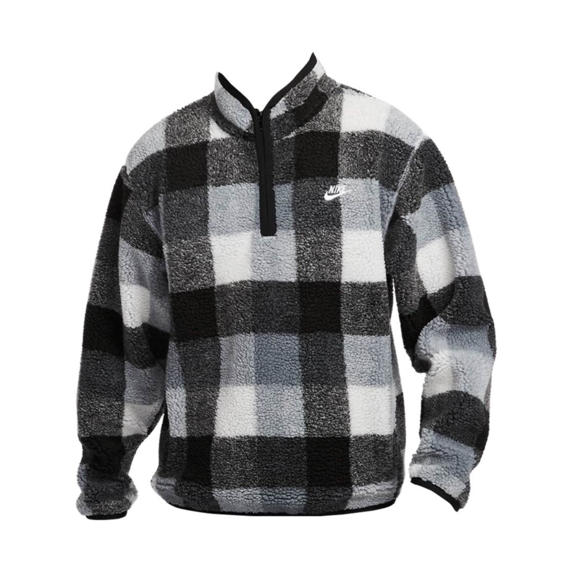 FZ0898-010 Nike Club Winterized Half Zip Jacket Black White - Asia