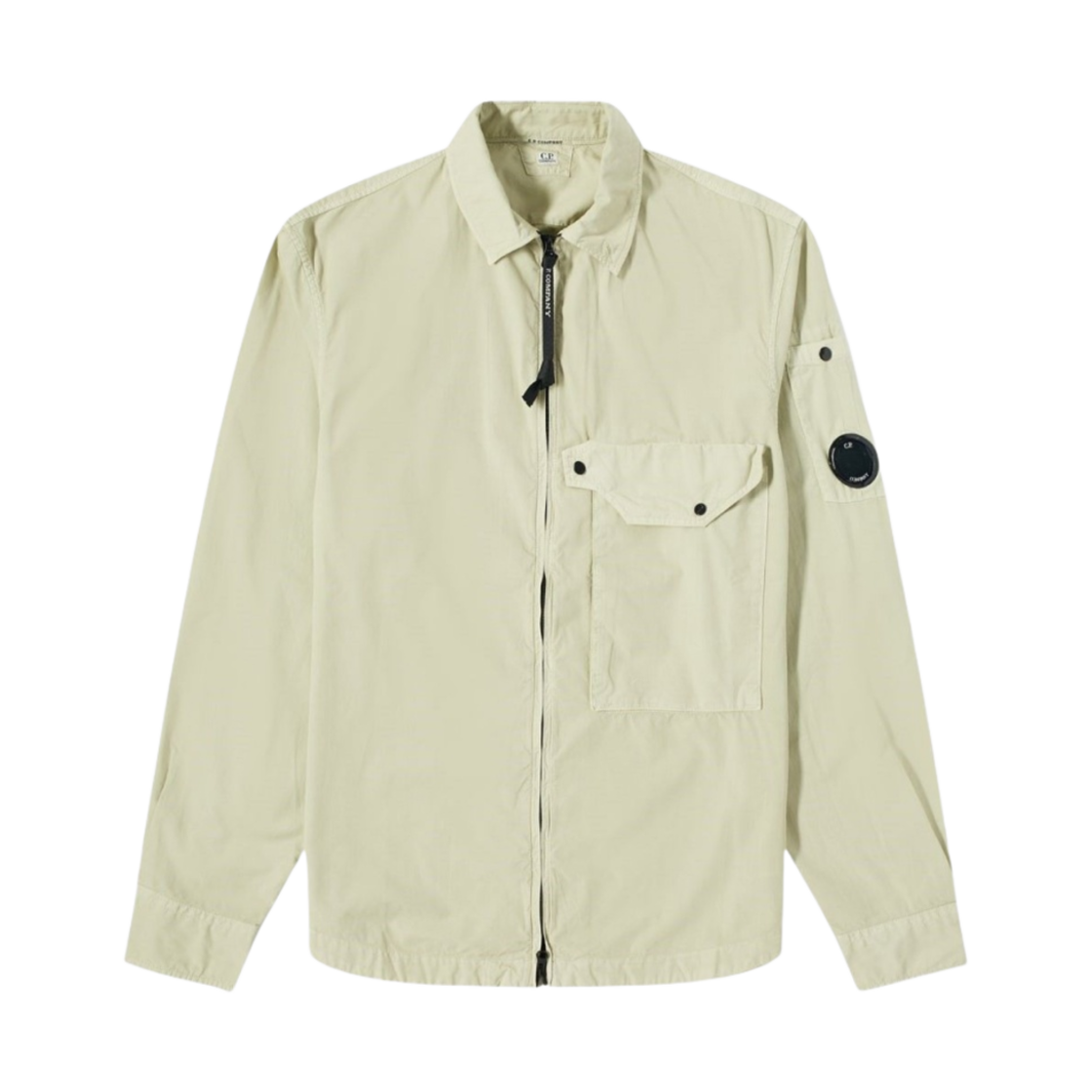 C.P. 컴퍼니 개버딘 가먼트 다이드 지퍼 오버셔츠 펠리칸 화이트 - 22FW(C.P. Company Gabardine Garment Dyed Zipped Overshirt Pellican White - 22FW) - 1