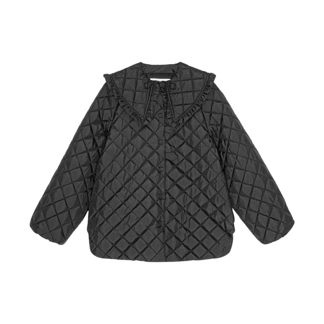 F9759-099 (W) Ganni Ripstop Quilt Jacket Black