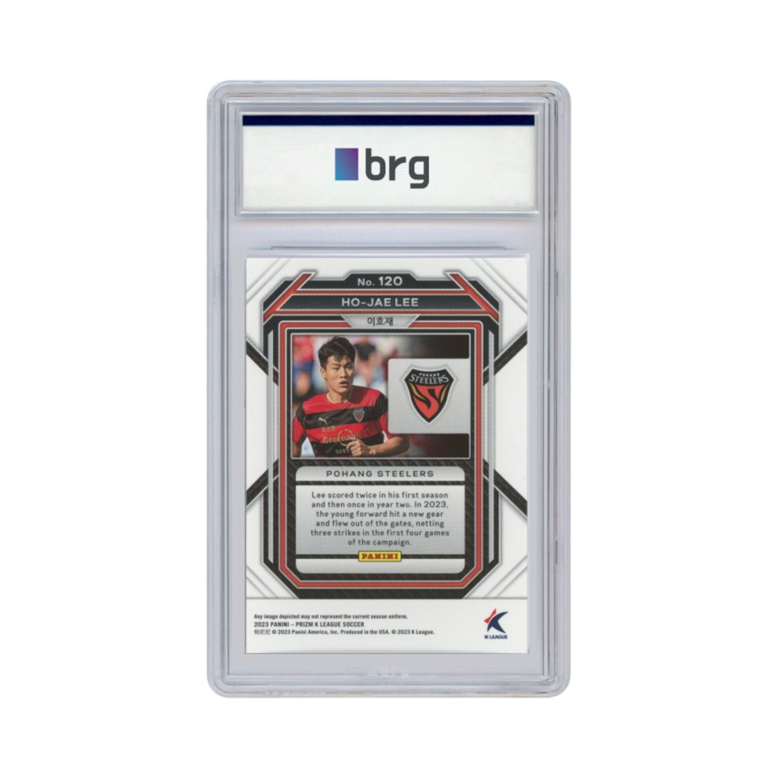 파니니 프리즘 K 리그 K 리그 1 #120 포항 스틸러스 이호재 베이스 축구 카드 2023(Panini Prizm K League K League 1 #120 Pohang Steelers Lee Ho Jae Base Soccer Card 2023) - 2