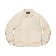 Supreme Studded Quilted Leather Jacket White - 22FW