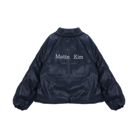 W) 마뗑킴 마뗑 로고 코팅 다운 점퍼 블랙 | Matin Kim | KREAM