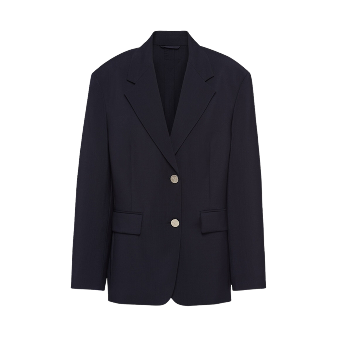 (W) 프라다 싱글 브레스티드 라이트 모헤어 자켓 네이비((W) Prada Single-Breasted Light Mohair Jacket Navy) - 1