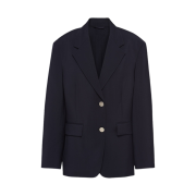 (W) Prada Single-Breasted Light Mohair Jacket Navy