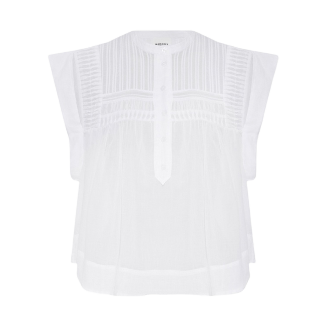 (W) 이자벨 마랑 리자 코튼 보일 탑 화이트 - 23SS((W) Isabel Marant Leaza Cotton Voile Top White - 23SS) - 1