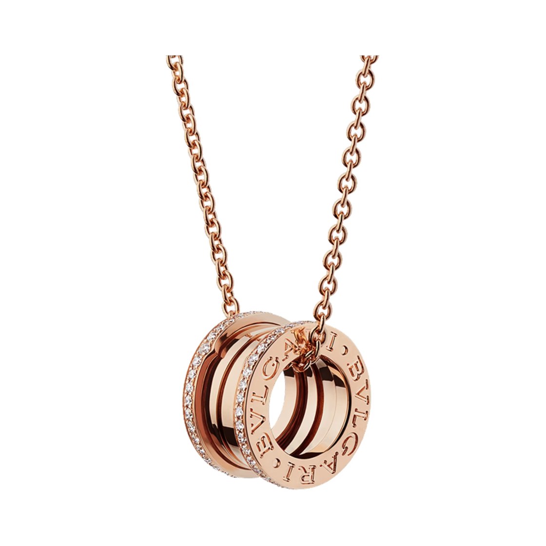 불가리 비제로원 네클리스 라운드 펜던트 로즈 골드 다이아몬드(Bulgari B.Zero1 Necklace Round Pendant Rose Gold Diamonds)