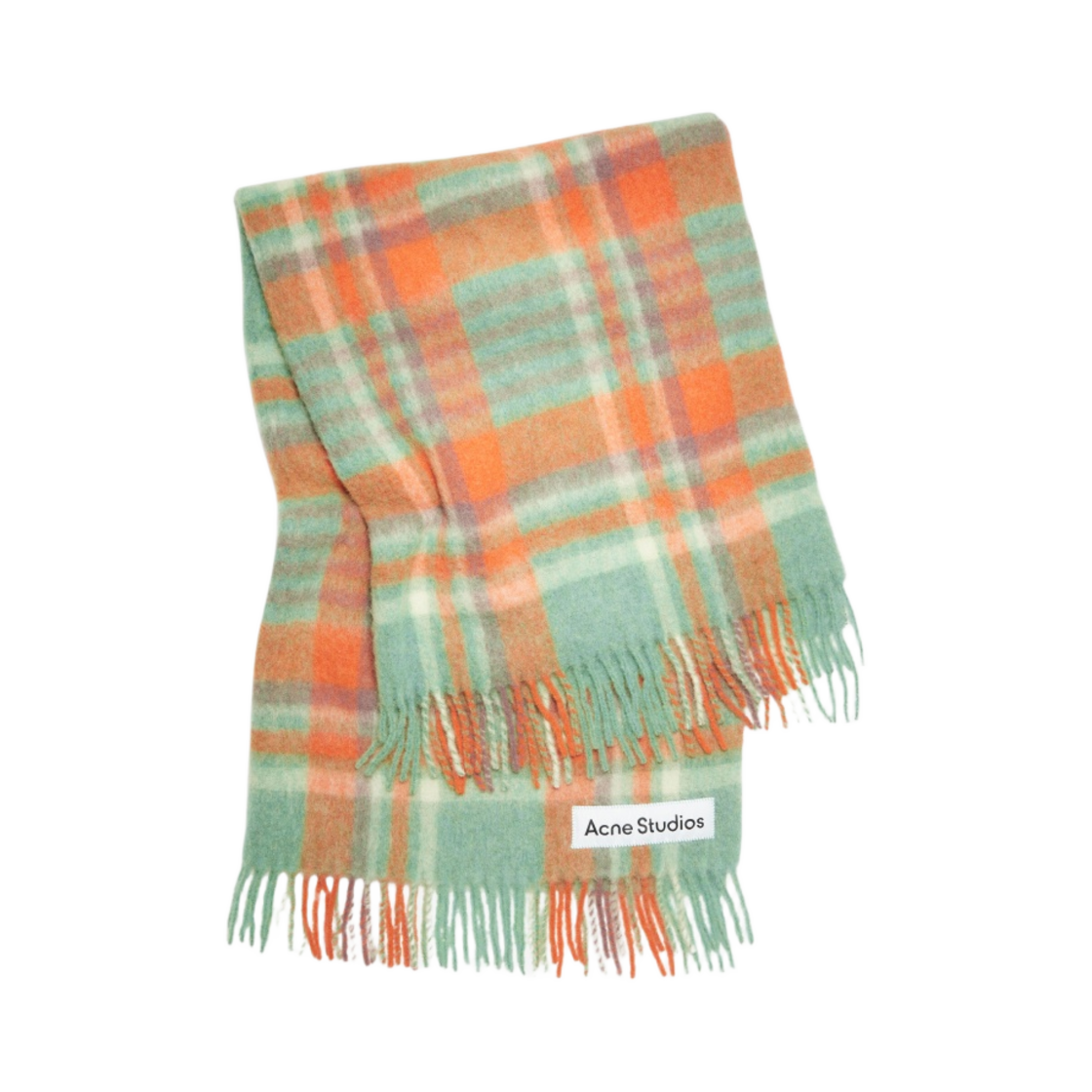 CA0236-DIJ Acne Studios Extra Large Wool Mohair Muffler Orange Lilac Aqua Blue