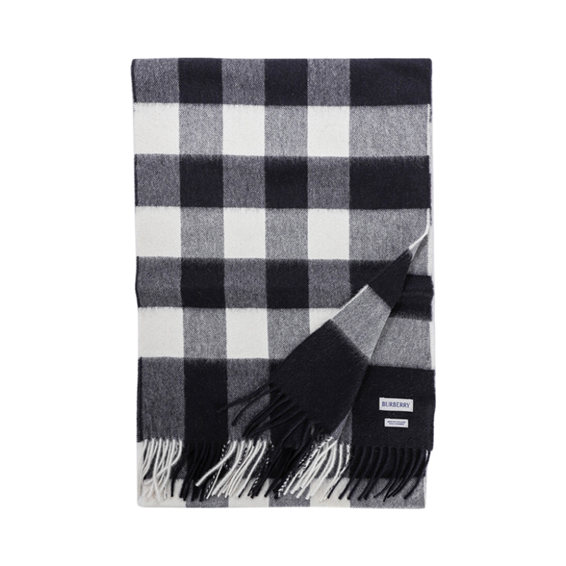 8077891 Burberry MU Half Mega Check Muffler Navy