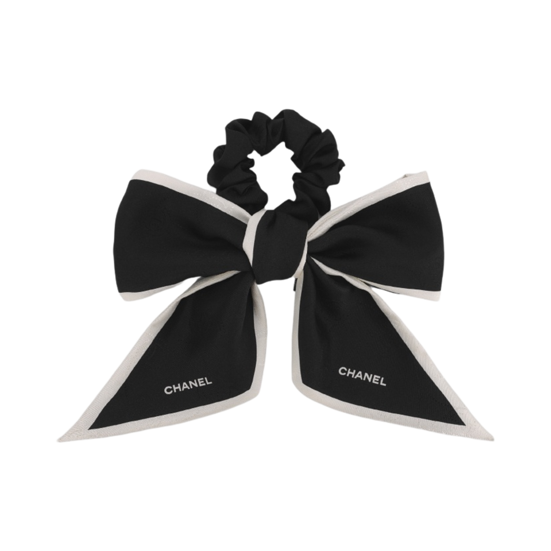 (W) 샤넬 헤어 액세서리 실크 트윌 & 블랙 아이보리((W) Chanel Hair Accessory Silk Twill & Black Ivory) - 1
