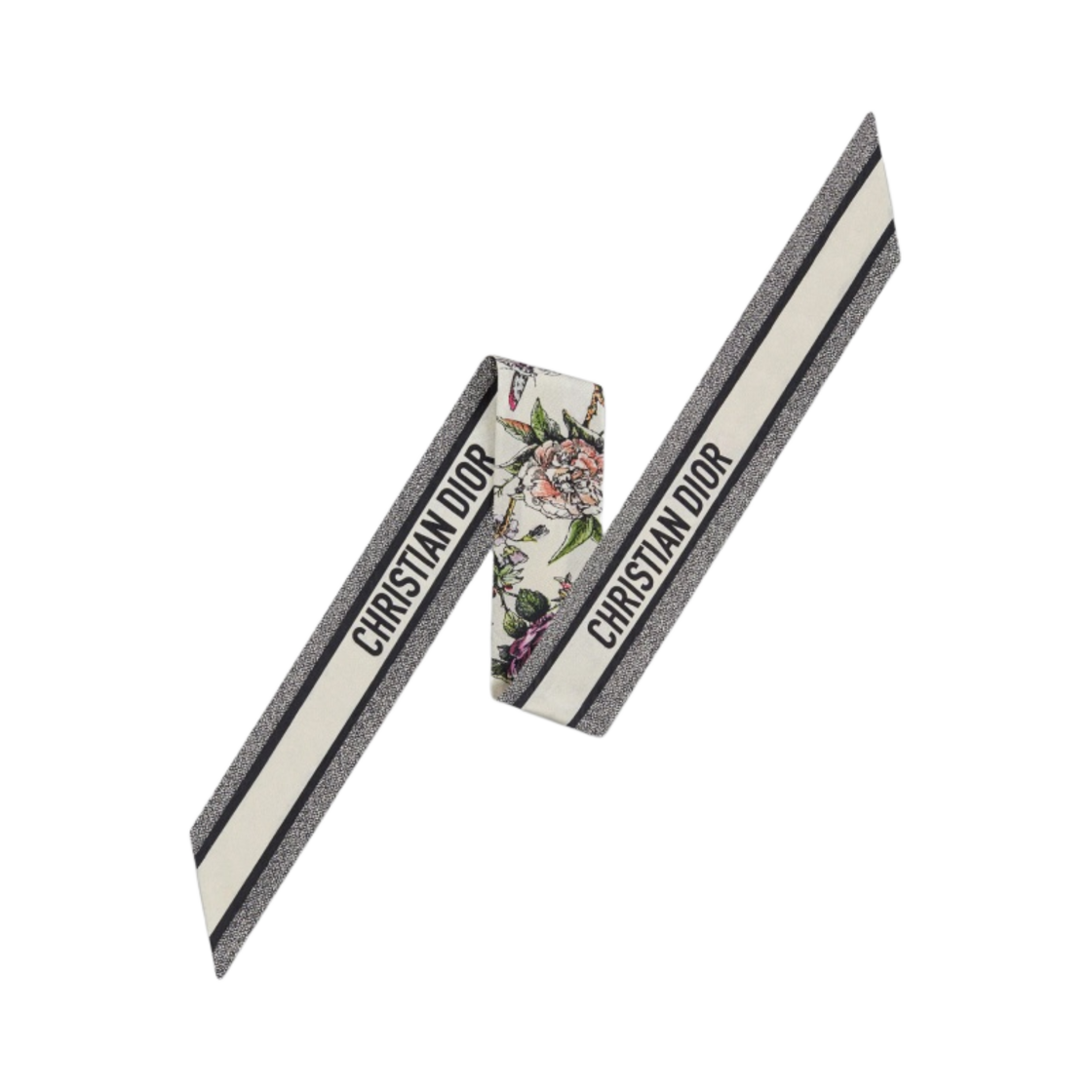 (W) 디올 쟈뎅 보타니크 미차 스카프 실크 트윌 화이트 멀티컬러((W) Dior Jardin Botanique Mitzah Scarf Silk Twill White Multicolor) - 2