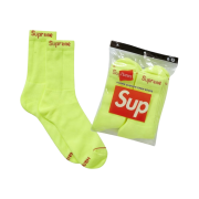 Supreme Hanes Crew Socks Fluorescent Yellow (4 Pack)