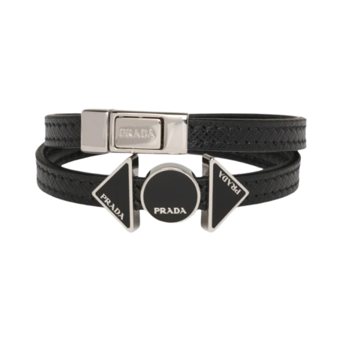 프라다 사피아노 레더 브레이슬릿 블랙(Prada Saffiano Leather Bracelet Black) - 1