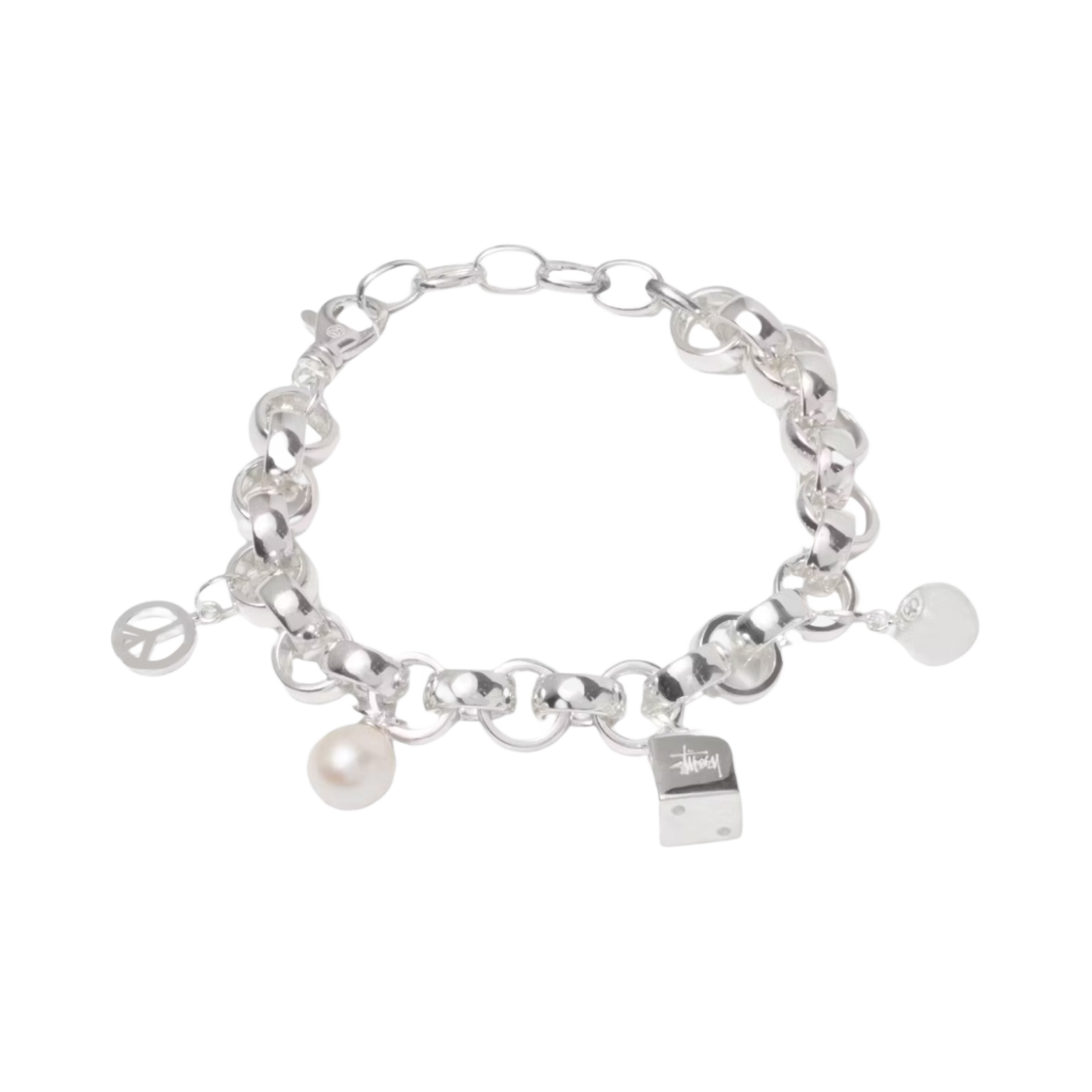 스투시 아이콘 참 브레이슬릿 스털링 실버