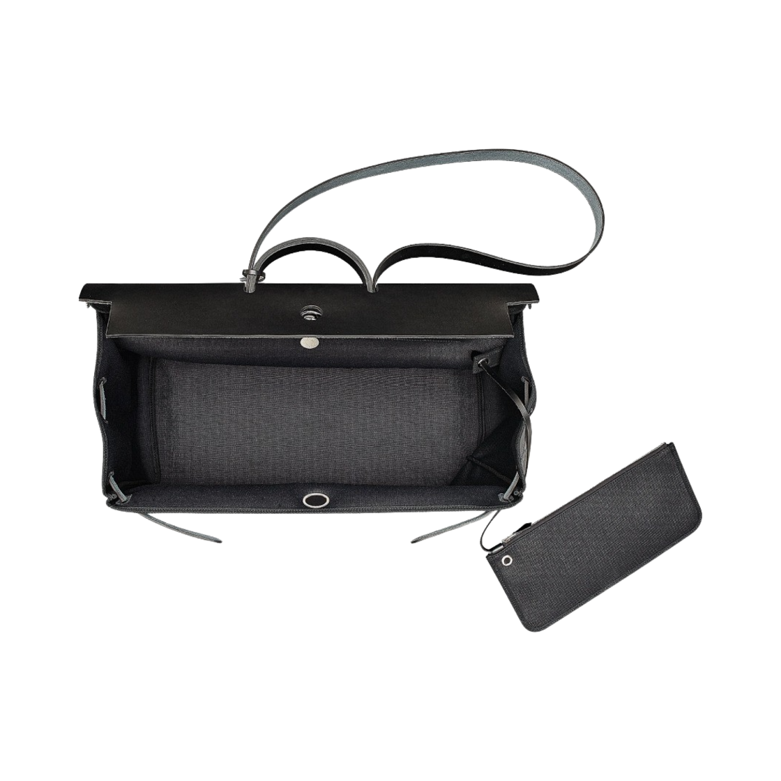 에르메스 에르백 집 캐빈 백 밀리터리 캔버스 & 팔라듐 누아(Hermes Herbag Zip Cabine Bag Military Canvas & Palladium Noir) - 4