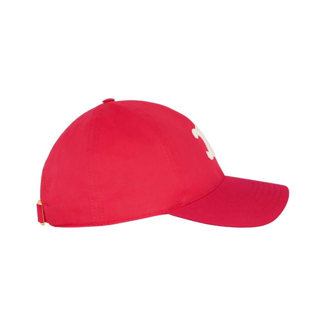(W) 셀린느 코튼 트리옹프 베이스볼 캡 브라이트 레드((W) Celine Triomphe Baseball Cap in Cotton Bright Red) - 2