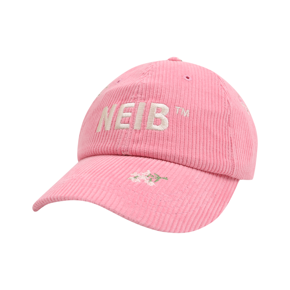 네이비 플로럴 엠브로이더리 볼캡 핑크(Neib Floral Embroidery Ball Cap Pink)