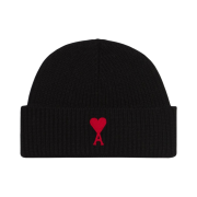 AMI de Coeur Beanie Black Red
