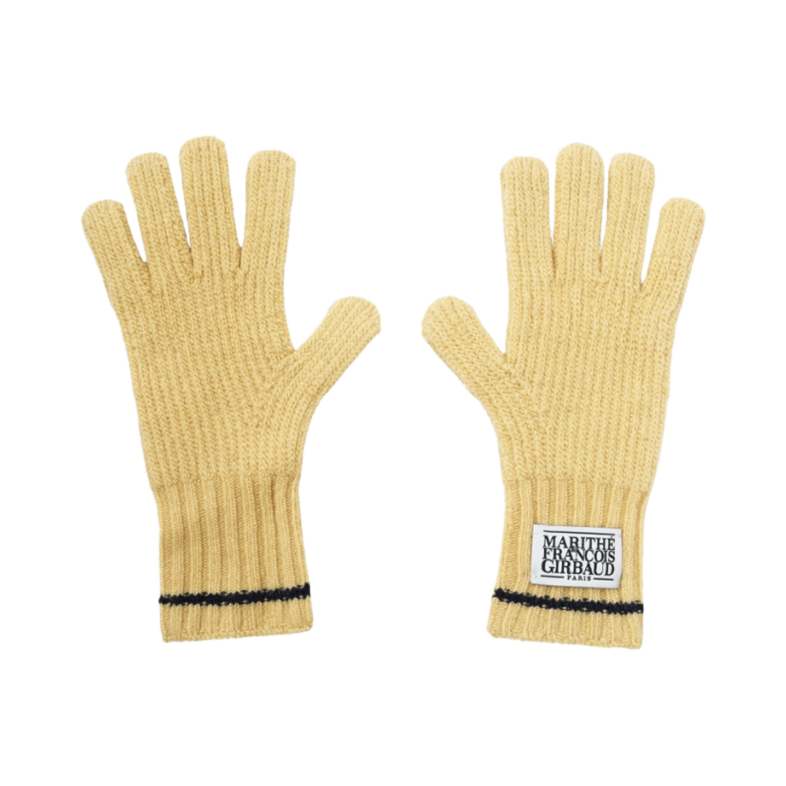 - Marithe Francois Girbaud Classic Logo Label Line Point Glove Light Yellow