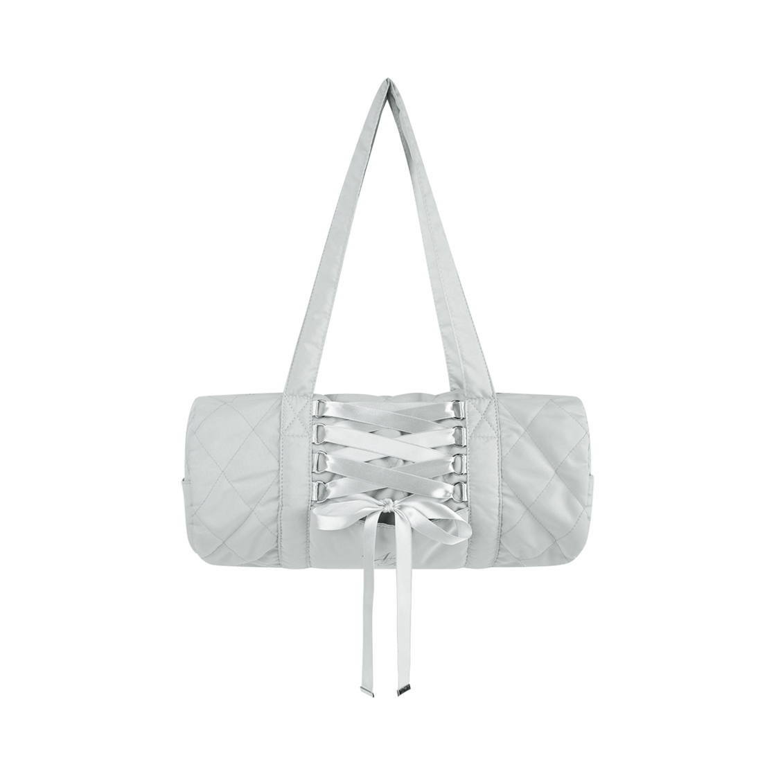 니어 노어 레이스업 퀼팅 더플백 라이트 그레이(NIIER NOR Lace Up Quilting Duffel Bag Light Grey)