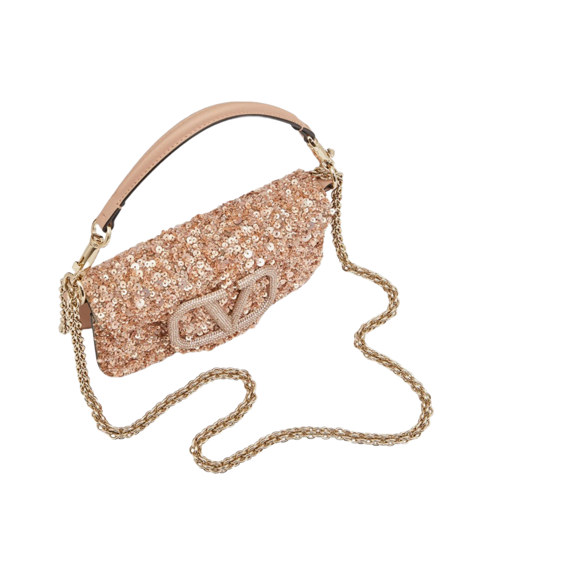 발렌티노 로코 자수 스몰 숄더백 로즈 미스트(Valentino Loco Embroidered Small Shoulder Bag Rose Mist) - 5