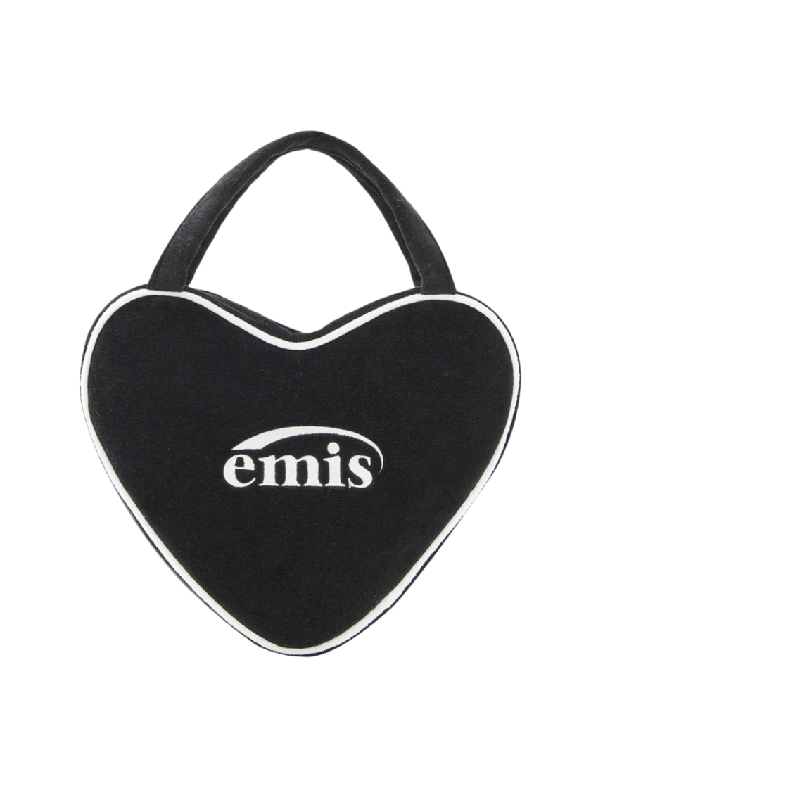 - Emis Velour Heart Tote Bag Black
