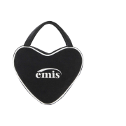 Emis Velour Heart Tote Bag Black