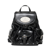 Lots You Nostalgia Chubby Backpack Leather Black
